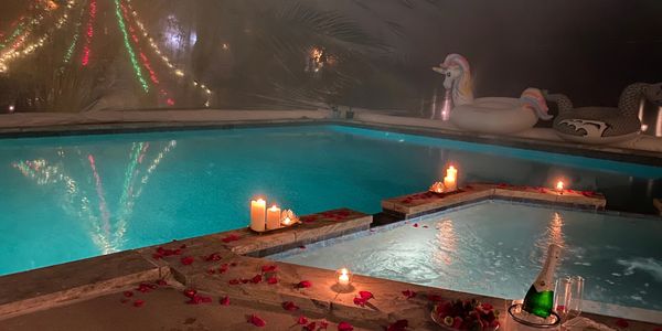 Pool Lights installed by Atlanta Decorative Lights.