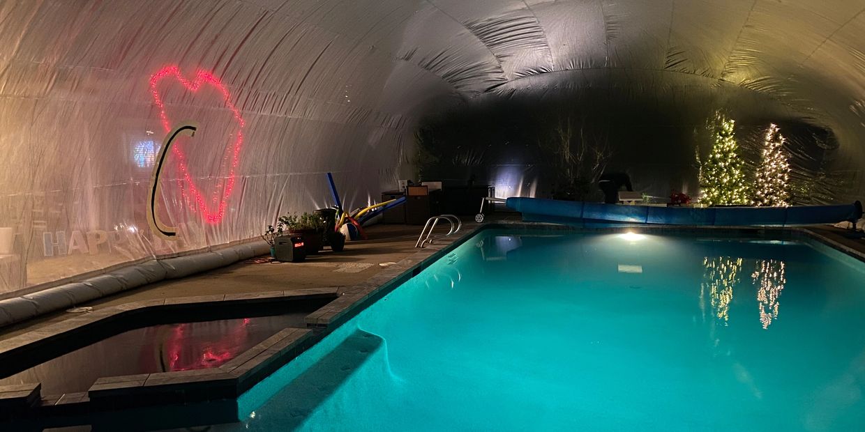 Pool Lights installed by Atlanta Decorative Lights.