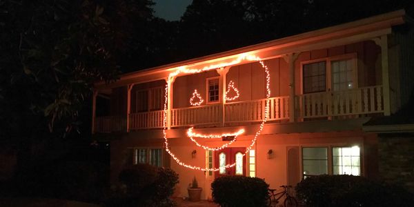 We can even do lights for other holidays. This is a Halloween pumpkin made from orange Christmas lig