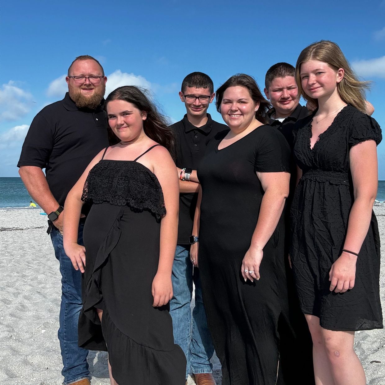 The Strickland family. Joshua, his wife Jessica & his children. Savannah, Jeremiah, Jonah & Lilly. 