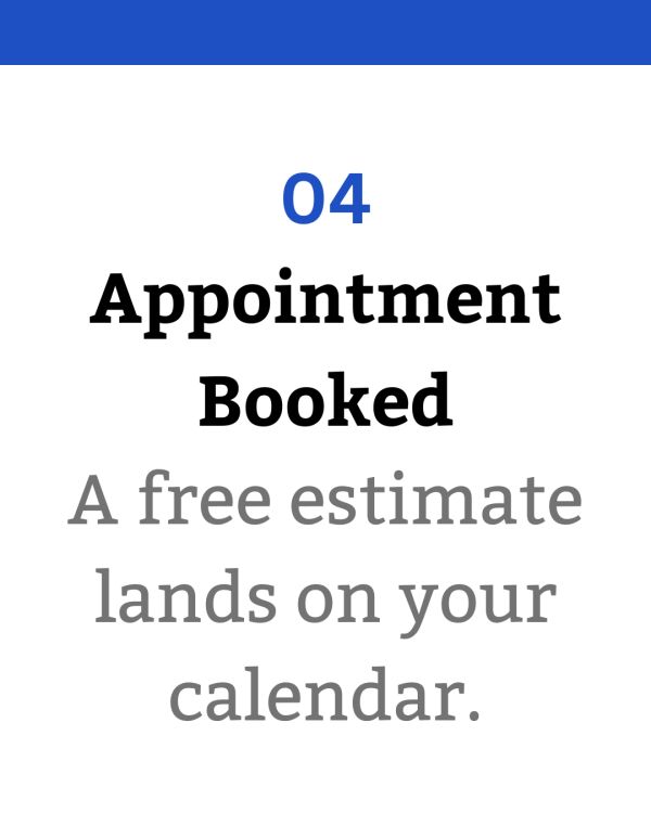 Appointment booked with a free estimate scheduled.