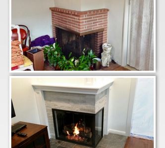 Updated materials with gas fireplace