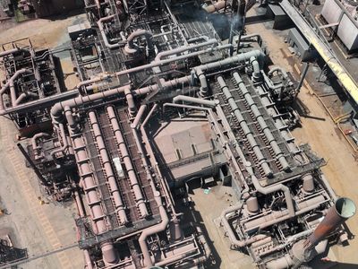 Industrial plant machinery and piping system.