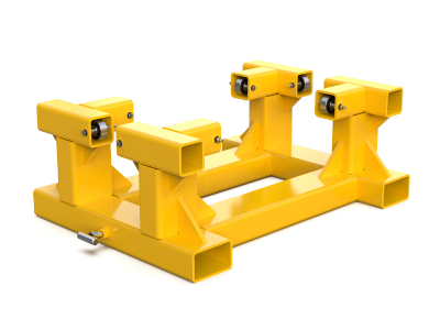 Support en métal jaune robuste.