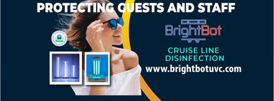 brightbot UVC germicidal tower for UV disinfection of cruise ship