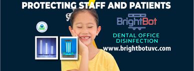 brightbot UVC germicidal tower for UV disinfection of dental offices