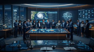 Crisis Management team in command room.