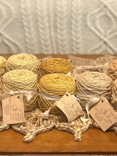Our full array of naturally dyed yarn from natural sources - Spring 2025 Line