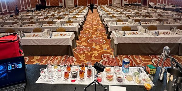 Pre-show at an interactive seminar on crafting popular cocktails for a corporate outing. 