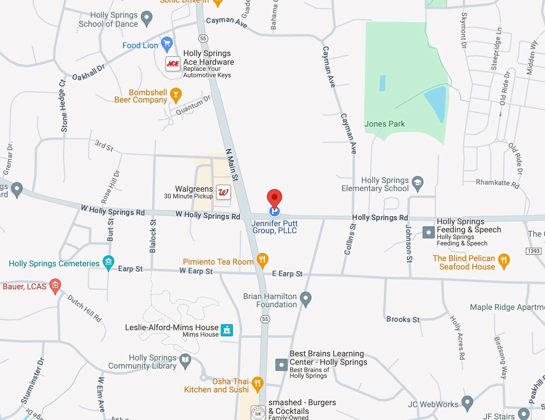 Map of 113 Holly Springs Road, Holly Springs, NC 27540