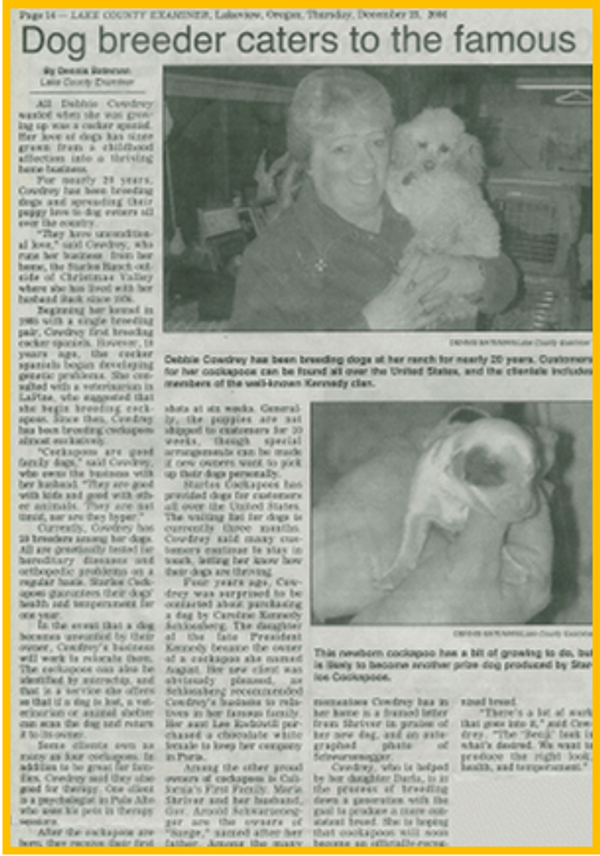 Lake County Examiner - Dog breeder caters to the famous - article 