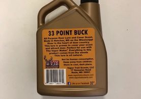 33 Point Buck Cover Scent and Deer Attractant - Vapor Trail Scents, 4oz