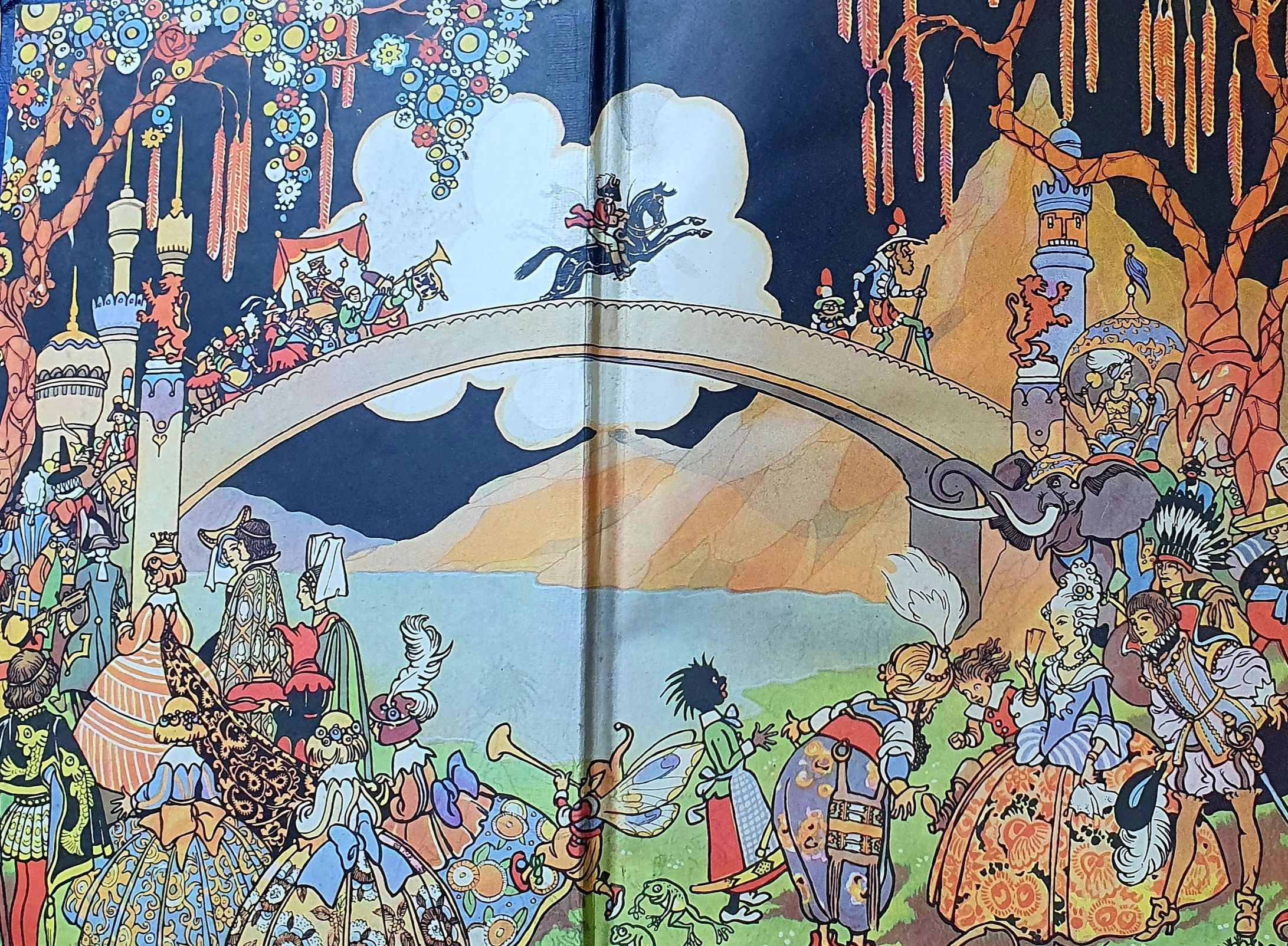 Illustration by Scottish artist Anne Anderson, endpapers original 1935 edition Mammoth Wonder Book.