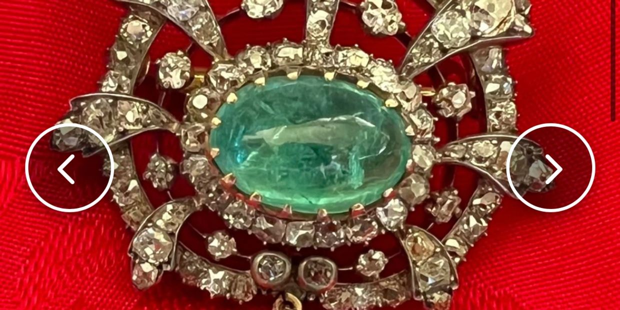 Victorian emerald and diamond brooch 