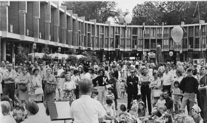 Picture: Lake Anne Plaza Community Gathering. Source: Reston HIstoric Trust/Reston Museum. Published