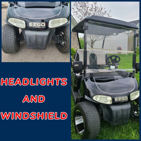 E-Z-GO golf car headlights and windshield 