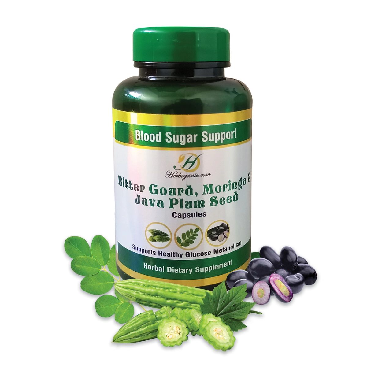 Herbadiet Diabarem Blood Sugar Support Supplement – Vegan Herbal Capsules With Gymnema, Banaba, Shilajit