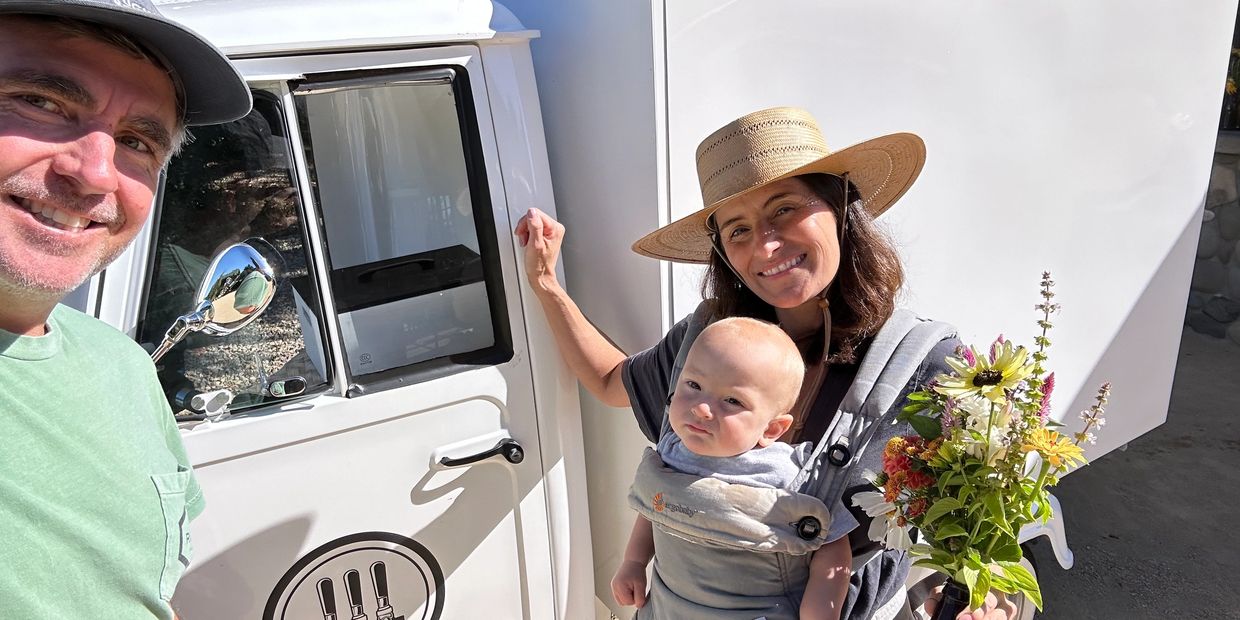 Denny and Ambar founders of Bella Cart serving craft beverages for events across southern california