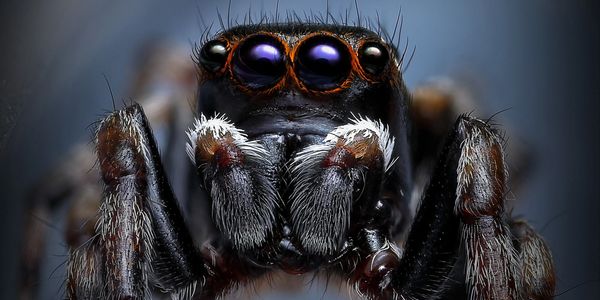 Close-up picture of a peacock spider captured by a wildlife photographer.