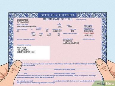 dmv certificate of title