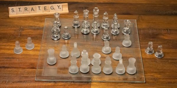 Chess game demonstrating the concept of strategy. 