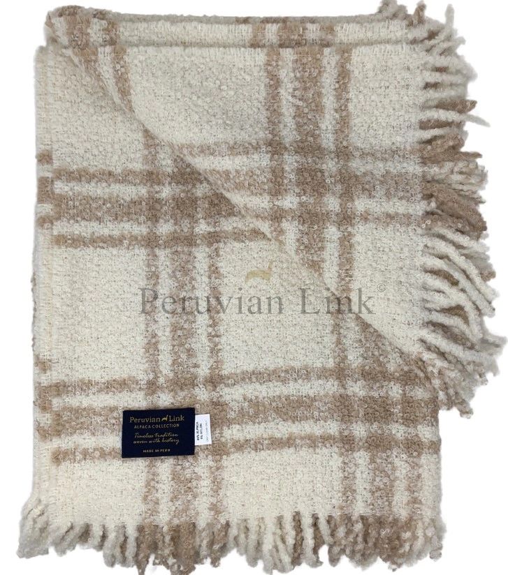 Plaid Boucle Alpaca Throw