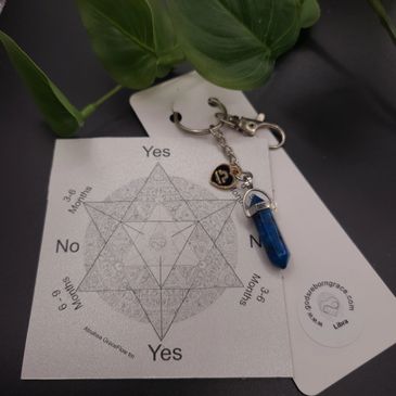 Mini Astrology Pendulum Keychain with divination chart