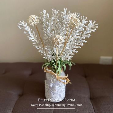 Small white flower bouquet designed by Elite Events BC