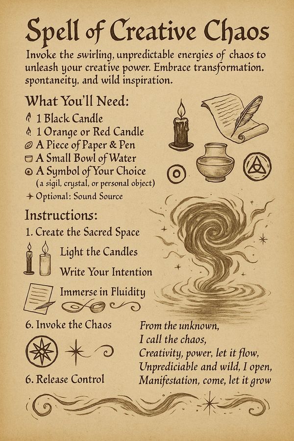 Spell to Tap into Creative Chaotic Energy, chaos magic, wild magic, chaos witch