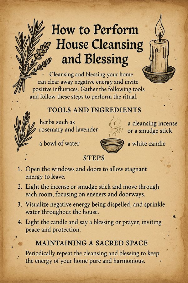 Home cleansing spell, free grimoire page