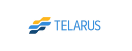 Telarus logo with blue and yellow stripes.
