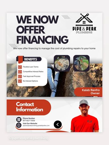 Financing options approval contact plumber
