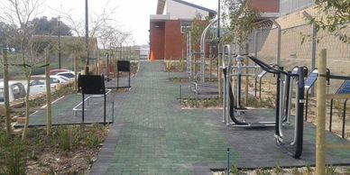 A outdoor gym setup in a university in South africa