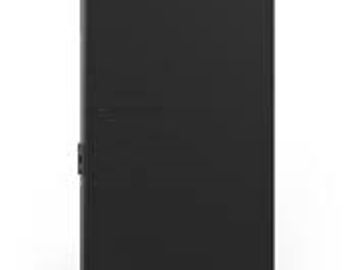Black smartphone with a blank screen.