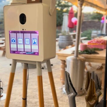 close up image of the printing photo booth rental for a private party in Paso Robles, CA