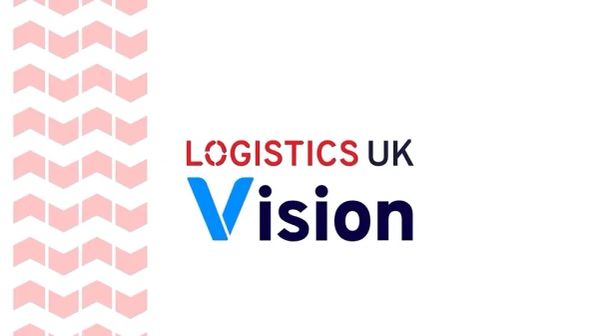 Logo design for Logistics UK Vision with modern typography and red-blue color scheme.