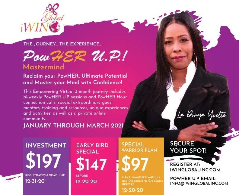 PowHER U.P. Mastermind virtual empowerment program from January to March 2021.