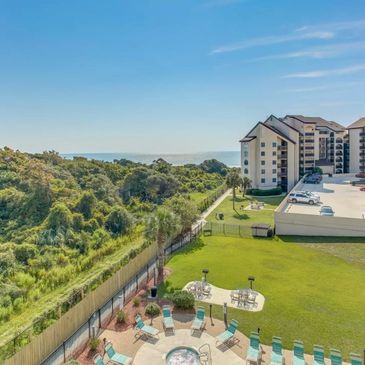 The view from the condominium overlooking the Myrtle Beach, SC ocean.