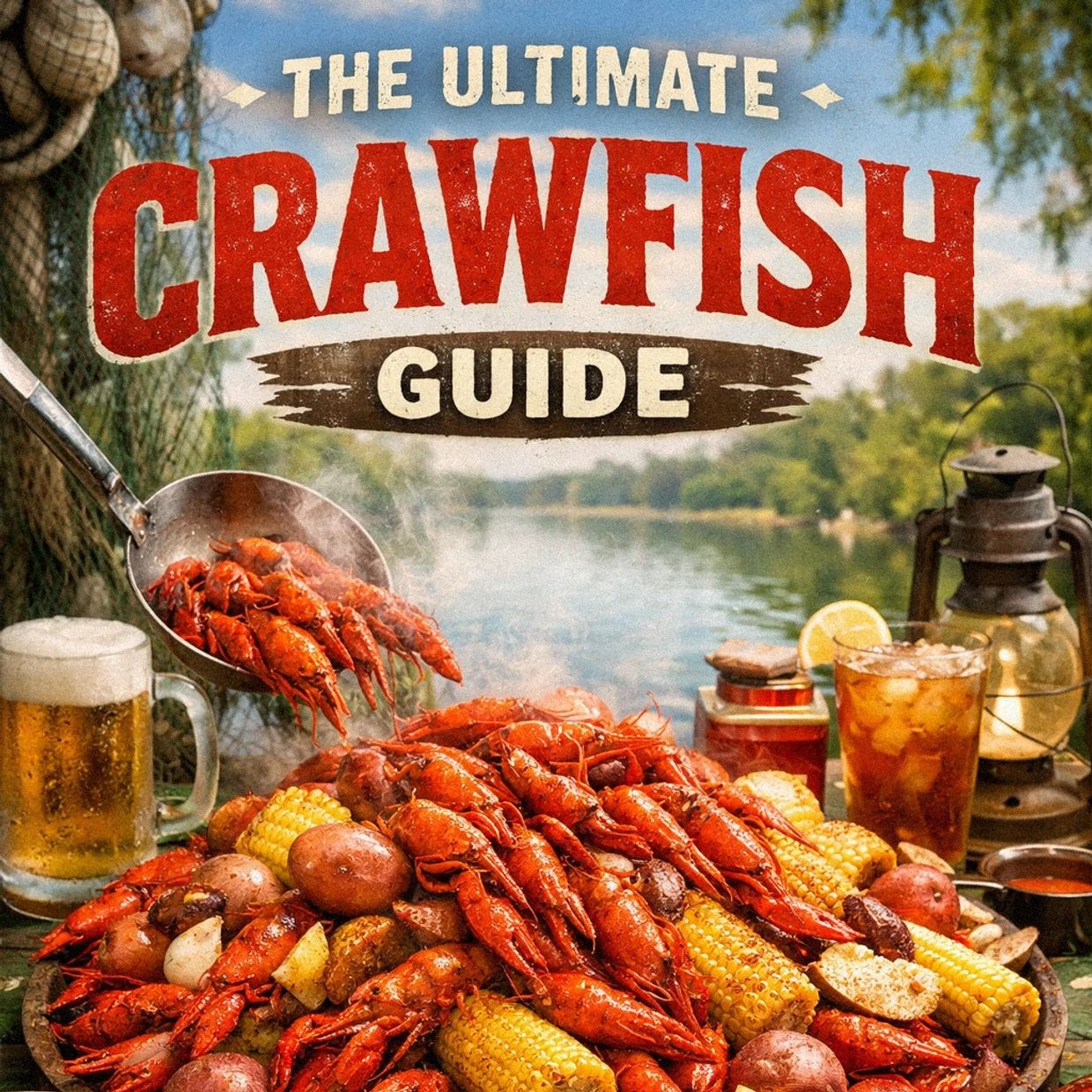 Ultimate Louisiana crawfish guide with boil techniques, full recipe, and a crawfish boil calculator.