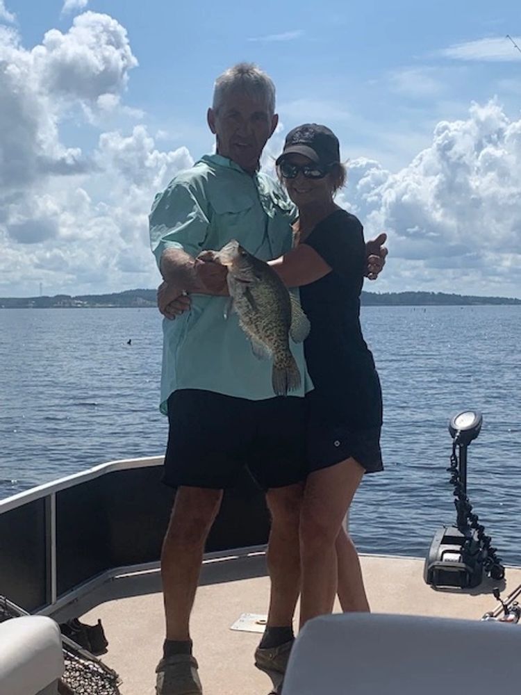 My wife and I out fishing.