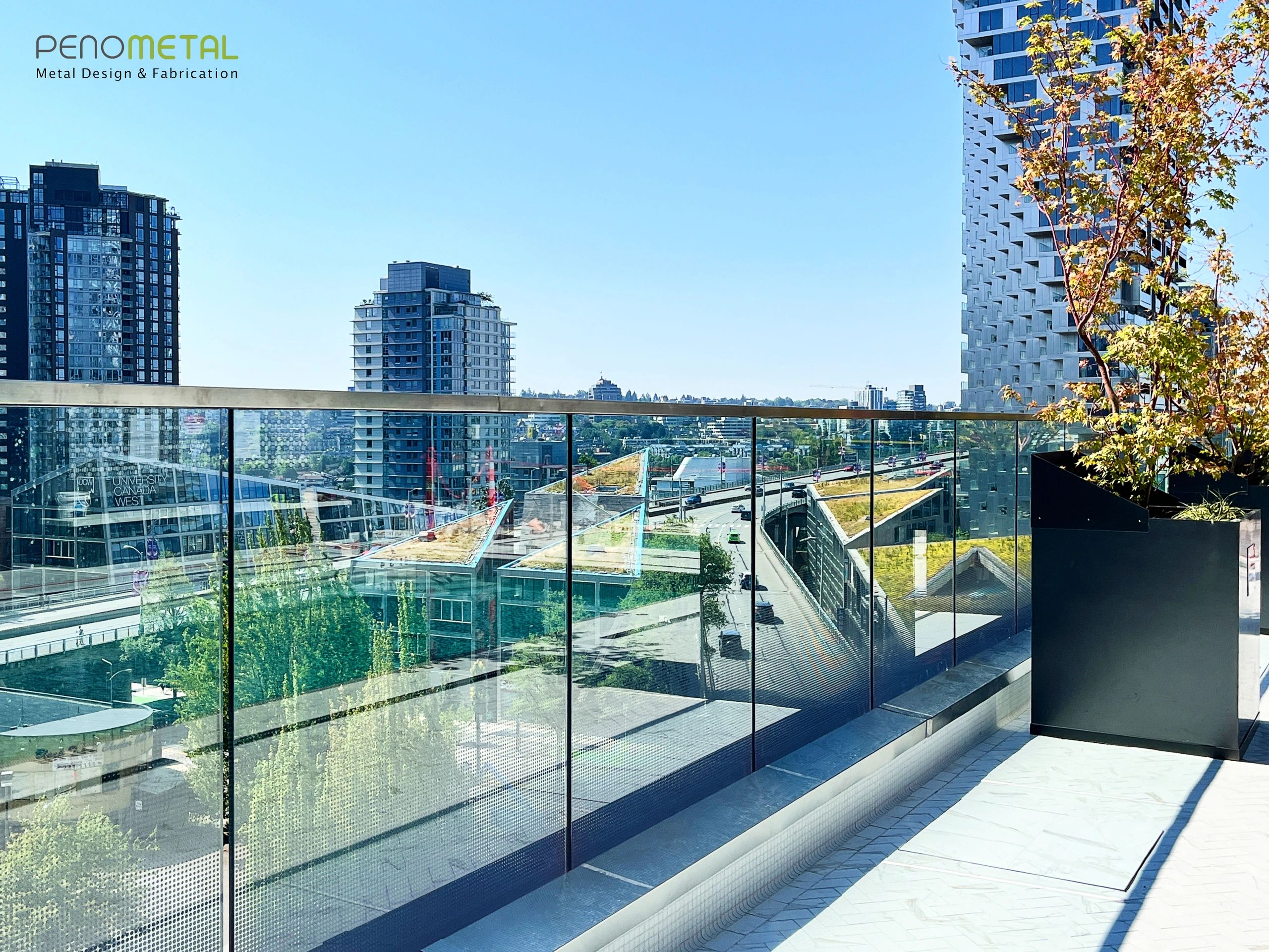 fritted glass railing