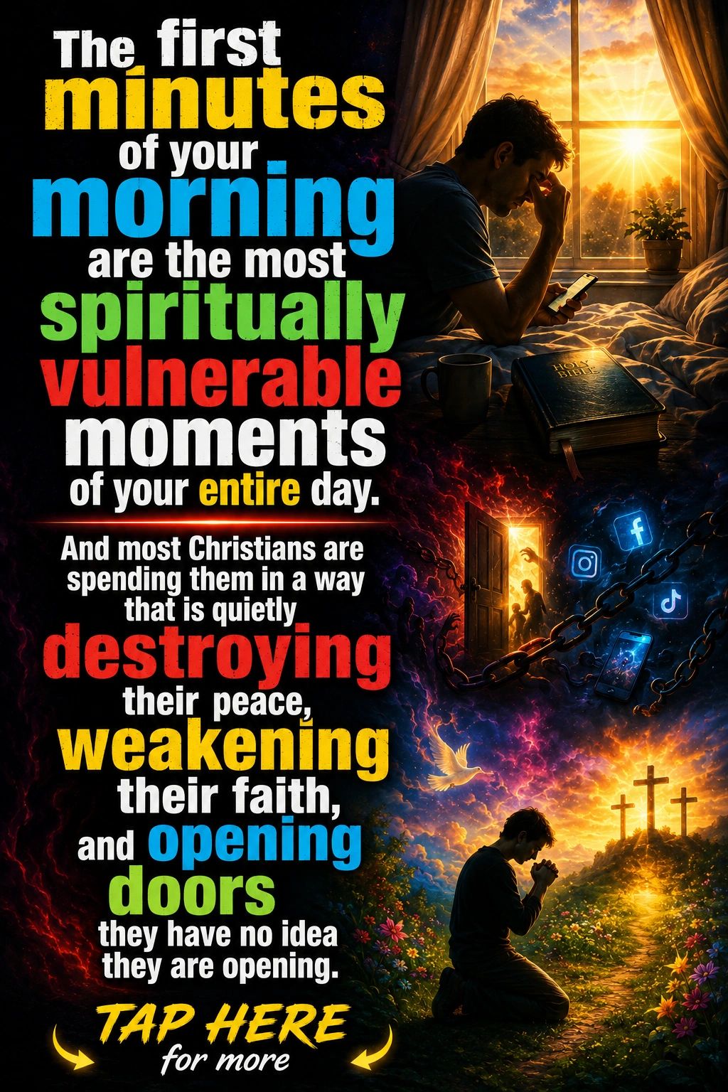 The first minutes of morning are spiritually vulnerable moments.