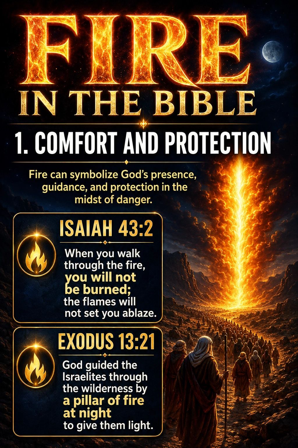 Fire in the Bible symbolizes God's comfort, protection, and guidance through danger.