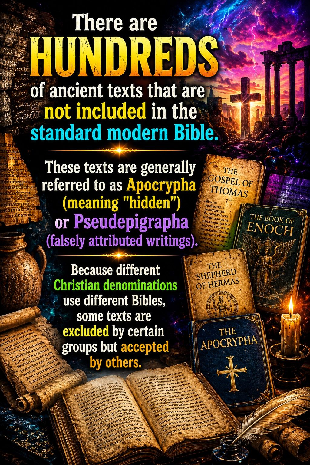 Explanation about ancient texts not included in the modern Bible.