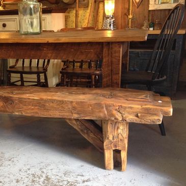TABLE ET BANC EN POUTRE DE GRANGE