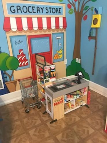 Mini grocery store perfect for little shoppers.