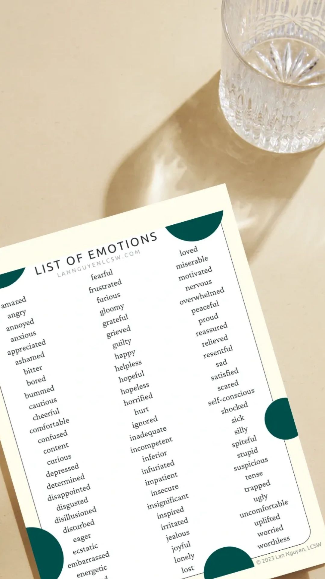 Feelings Words List