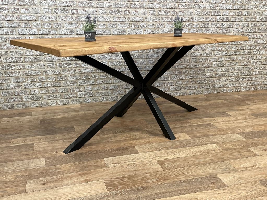 Industrial Rustic Live Edge spider leg wooden table