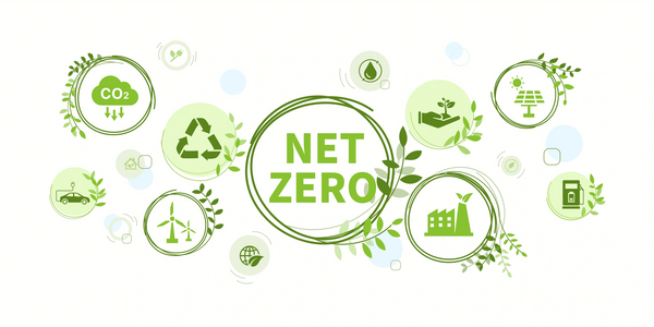 Net Zero illustration with icons