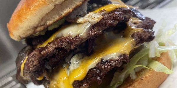 A double cheeseburger from the Heavy Burgers Food Truck in Albuquerque.